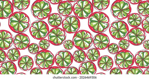 seamless pattern with orange or grapefruit slices