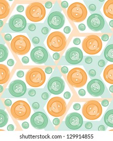 Seamless pattern of orange and green buttons