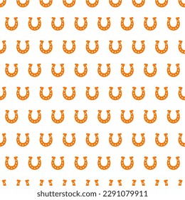 Seamless pattern with orange horseshoe