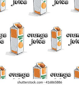 Seamless pattern with orange juice.