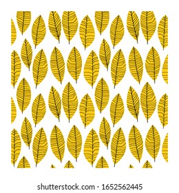 Seamless pattern with orange leaves. Cute elegant flowers vector illustration. Background for poster or cover.