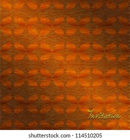 Seamless pattern with orange leaves, fabric texture