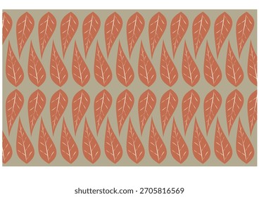 A seamless pattern of orange leaves on a neutral background. The leaves are arranged in rows.