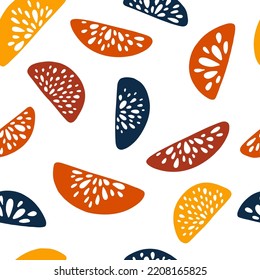Seamless pattern with orange and lemons.