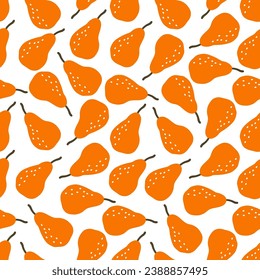 Seamless pattern with orange pear
