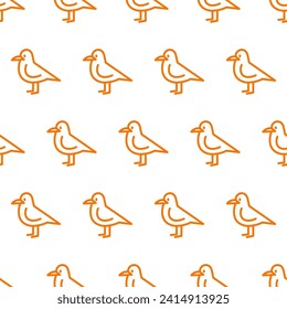 Seamless pattern with orange pigeon