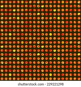 Seamless pattern with orange polygonal rounds.