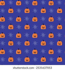seamless pattern with orange pumpkin
