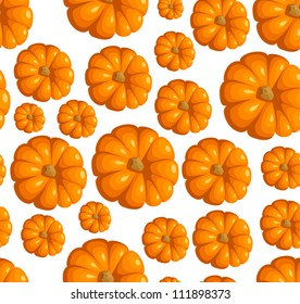 Seamless pattern with orange pumpkins. Vector illustration.