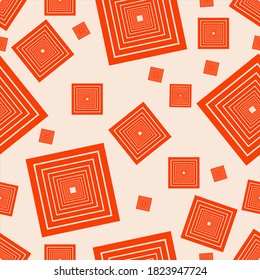 seamless pattern orange rectangle that shrinks inward and irregular