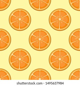 Seamless pattern with orange slices for fabric, wallpaper, tableclothes, web design.
