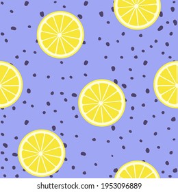 Seamless pattern with orange slices. Hand drawn vector background. Design elements for prints, paper, textile, fabric, children background