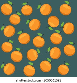 Seamless pattern of orange slices in hand drawn style. Repeating background vector for summer fabric, decoration, backdrop, textile, wallpaper and fashion design.