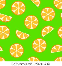 Seamless pattern with orange slices. Ornament for fabric, wallpaper, wrapping paper and much more.
