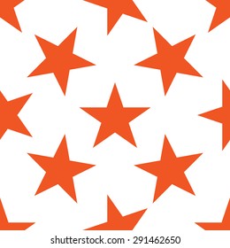 Seamless pattern with orange stars on white background. Vector illustration.