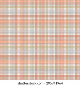 seamless pattern orange tone tartan vector