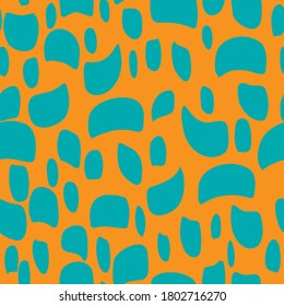 seamless pattern orange and turquoise spots abstract  vector 