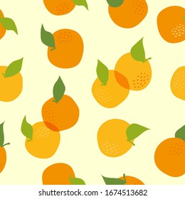 Seamless pattern with orange. Vector hand draw orange background  for wallpaper, cover, fabric, textile