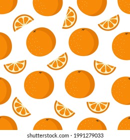 Seamless pattern with orange. Vector illustration