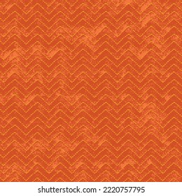 Seamless Pattern With Orange Wavey Lines With Textured Background.