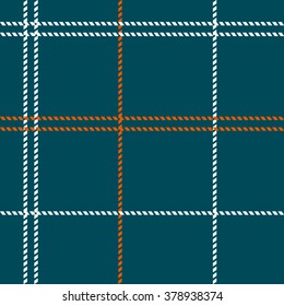 seamless pattern in orange, white cells on a turquoise background. vector illustration