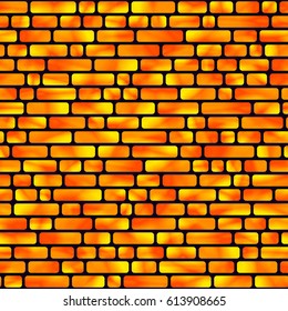Seamless Pattern of Orange and Yellow Holographic Rectangles. Creative Geometric Background Continued Design.