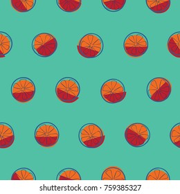 Seamless pattern with oranges