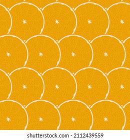 Seamless pattern with oranges. Citrus background. Wallpaper, print, wrapping paper, modern textile design, banner, poster. Vector illustration.