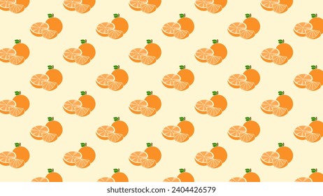 Seamless pattern with oranges, fruits seamless pattern, fruits background, simple orange background, Flat Pattern