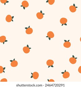 Seamless pattern with oranges, fruits pattern. Vector illustration.