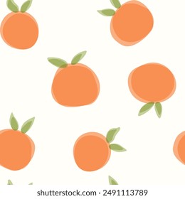 Nahtloses Muster mit Orangen, Fruchtmuster. Vektorillustration.
