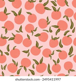 Seamless pattern with oranges, fruits pattern. Vector illustration.	
