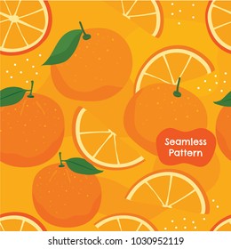 Seamless Pattern of oranges in many shapes on light orange color background. It can be used as a pattern on fabrics, gift-wrap paper and many ideas such as  wallpaper or packaging design