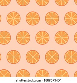 Seamless pattern with oranges on a light background