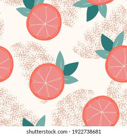 seamless pattern with oranges. print for fabric design in modern style. flat vector. summer pattern