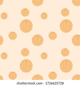 seamless pattern with oranges. Summer mood. for printing on fabric, postcards. interior decoration. doodle bright fruits, exotic.