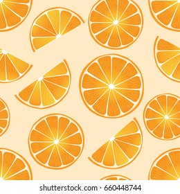 Seamless pattern with oranges. Vector illustration
