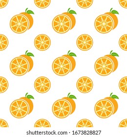 Seamless pattern with oranges. Vector texture illustration.