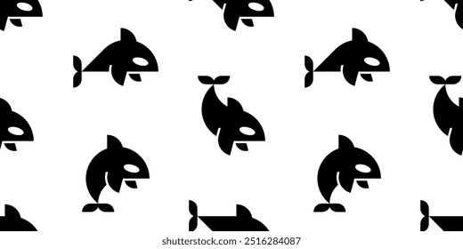 Seamless pattern with Orca. isolated on white background