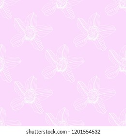 seamless pattern with orchid flower