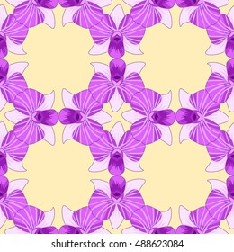 seamless pattern Orchid violet deuterium on a light background vector illustration
