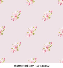 Seamless pattern with orchids. Beautiful floral background for print on textile, fabric, Wallpaper, wrapping, scrapbooking, decoupage. Vector illustration with exotic flowers. Tropical ornament