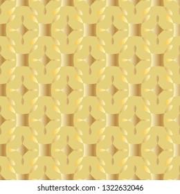 Seamless pattern with ordered arrangement of abstract geometric shapes. The illustration is made in gold shades in modern style. Vector EPS10