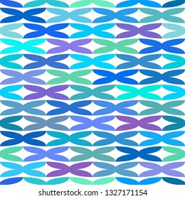 Seamless pattern with ordered arrangement of abstract geometric shapes. The image of flat crosses simulating waves. Colorful illustration. Vector EPS10