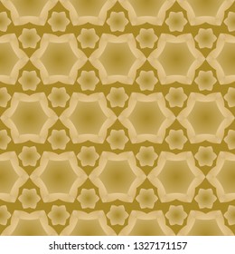 Seamless pattern with ordered arrangement of abstract geometric shapes. Image of stars and flowers. Monochrome illustration. Vector EPS10