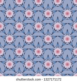 Seamless pattern with ordered arrangement of abstract geometric shapes. Image of stars on a gray background. Colorful illustration. Vector EPS10