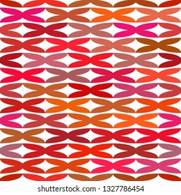 Seamless pattern with ordered arrangement of abstract geometric shapes. The image of flat crosses simulating waves. Colorful illustration. Vector EPS10