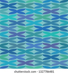 Seamless pattern with ordered arrangement of abstract geometric shapes. The image of flat crosses simulating waves. Colorful illustration. Vector EPS10