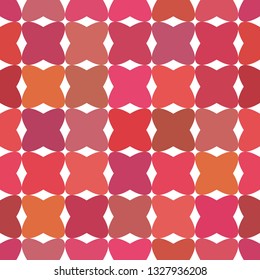 Seamless pattern with ordered arrangement of abstract geometric shapes. The image of flat crosses simulating patchwork. Colorful illustration. Vector EPS10