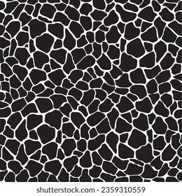 Seamless pattern with organic abstract motifs in black and white. Vector illustration.